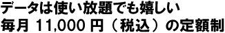 データは使い放題でも嬉しい毎月１万円の定額制